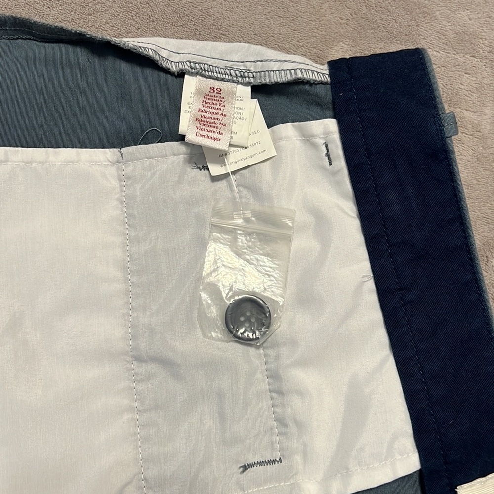 Men's Original Penguin Blue Chino Shorts - Picture 12 of 16
